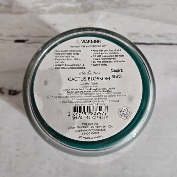 NEW Bath & Body Works Cactus Blossom 3-Wick Candle Home Fragrance 14.5oz - Picture 4 of 4